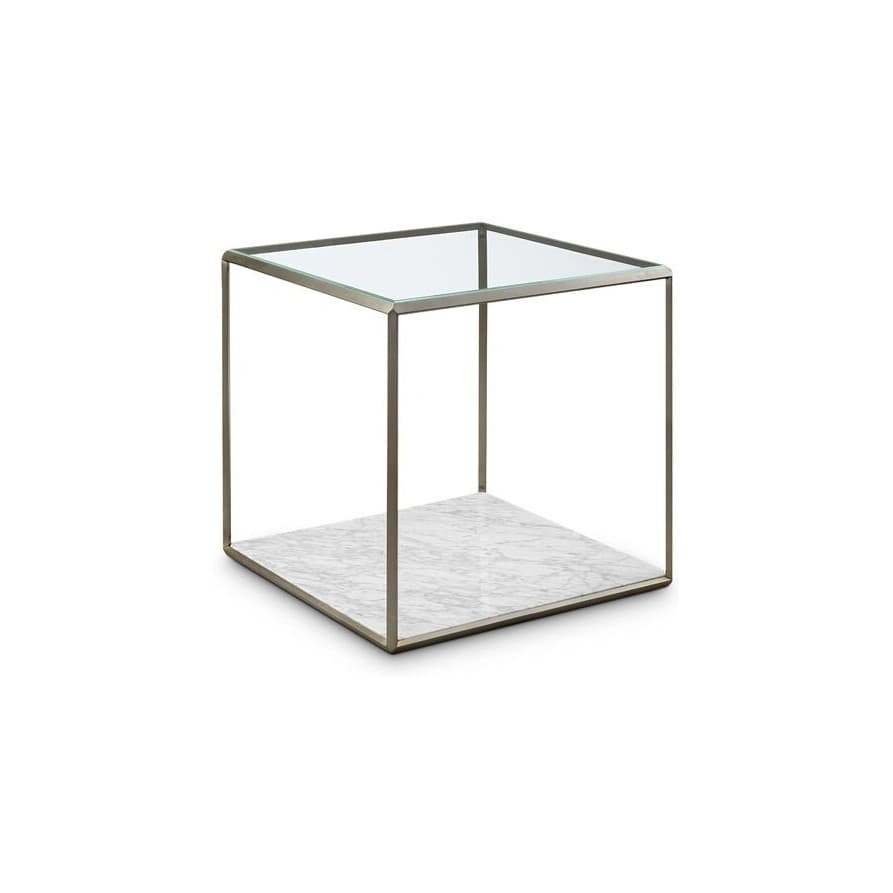 Bakari Side Table (Metal & White Marble)