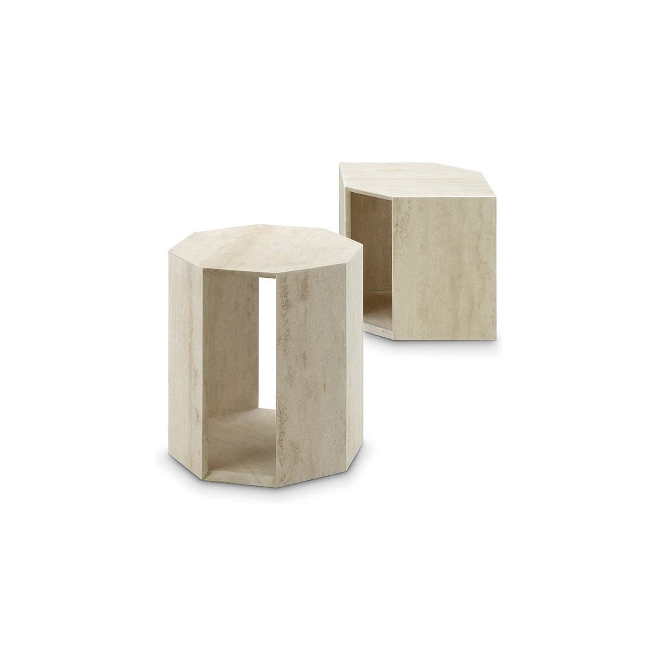 Whitby Travertine Side Tables
